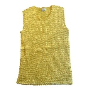 Yellow Y2K crinkle tank top